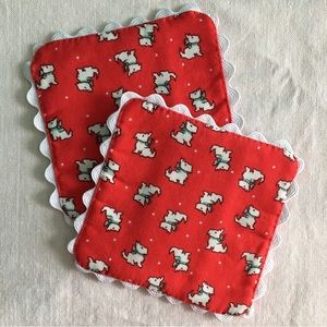 ✨Handmade Vintage-style Scottie Dog Coasters, set of 2✨